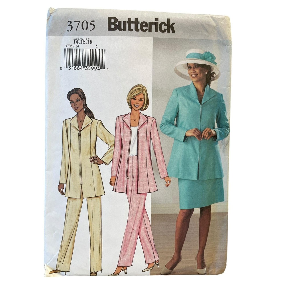 Butterick Sewing Pattern 3705 Jacket Skirt Pants Misses 14-18 Petite Uncut FF